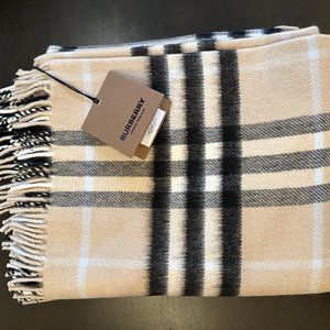 Burberry Check Cashmere-Wool Baby Blanket